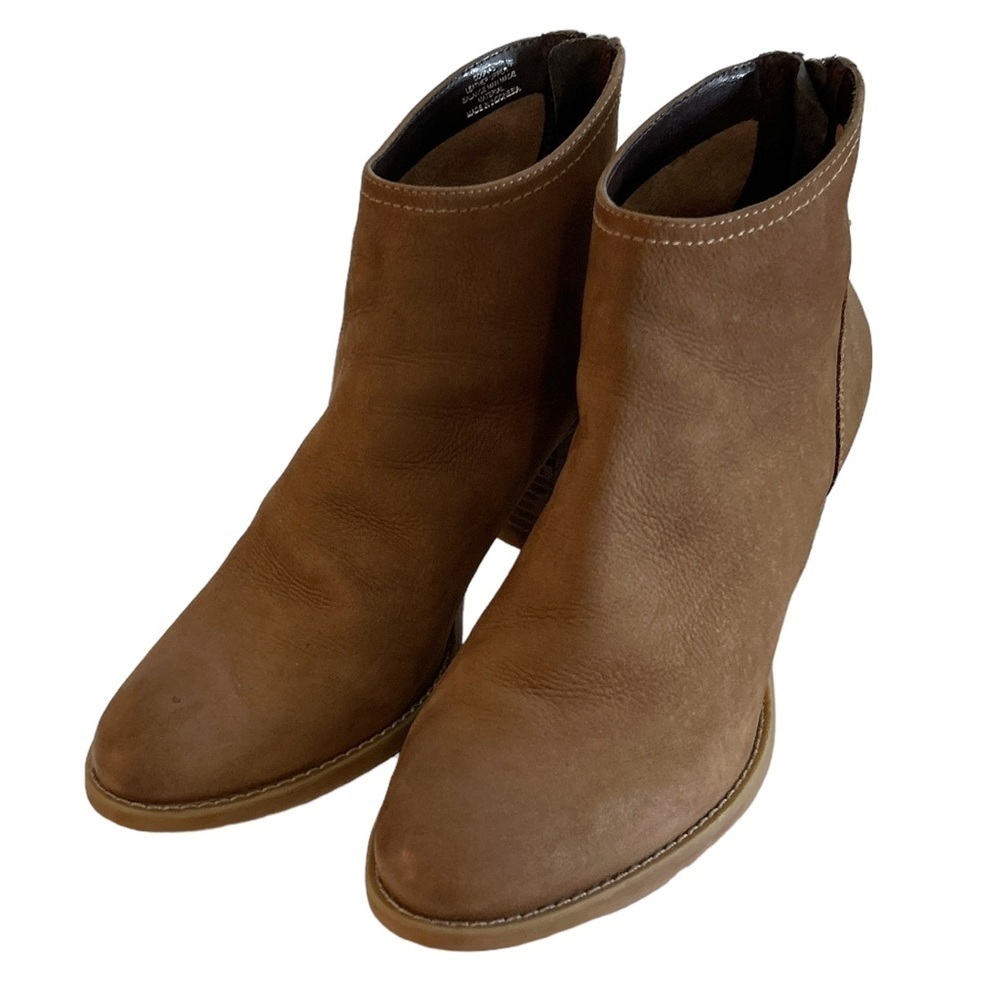 Steve Madden Randi Leather Ankle Booties Boots Cognac Size 6.5